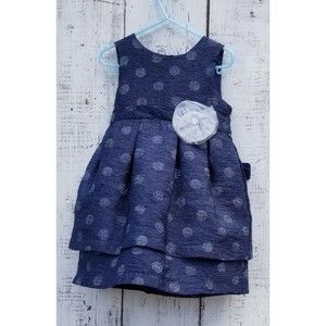 Pippa & Julie Blue Polka Dot Sleeveless Dress Size 5
